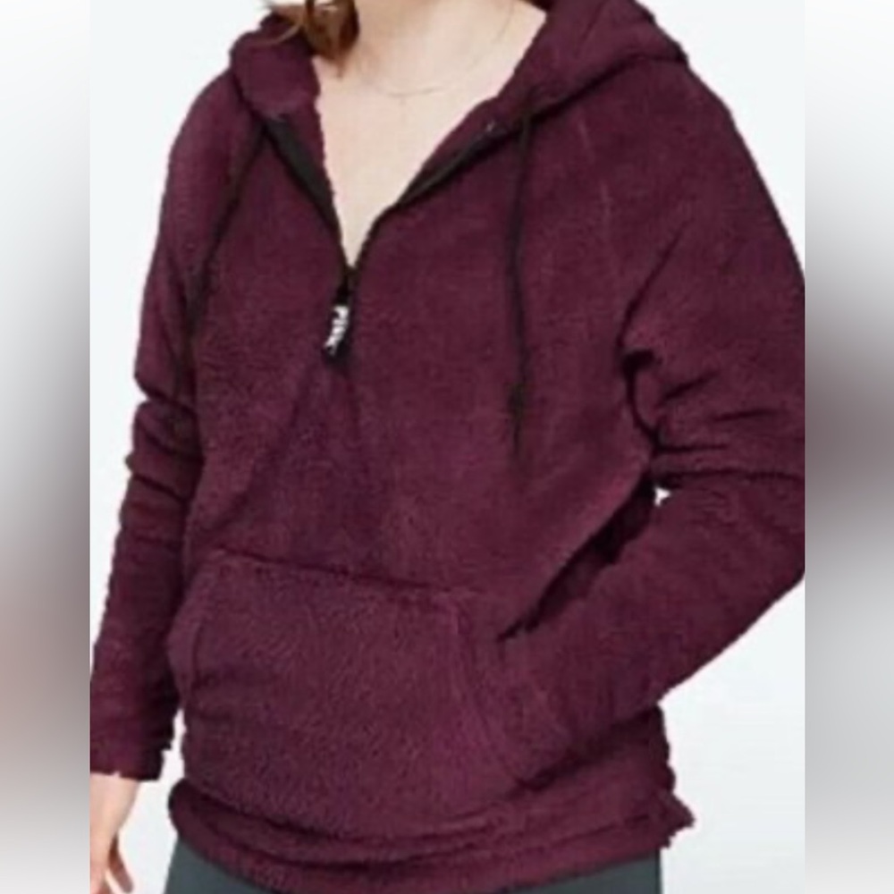 Victoria Secret Pink Plush Burgundy Hoodie